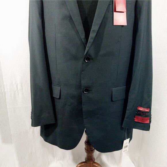 NWT@$239! BOCCACIO UOMO! BLACK W/FINE GRAY PINSTRIPES BLAZER, JACKET! SZ 42R - Picture 5 of 13